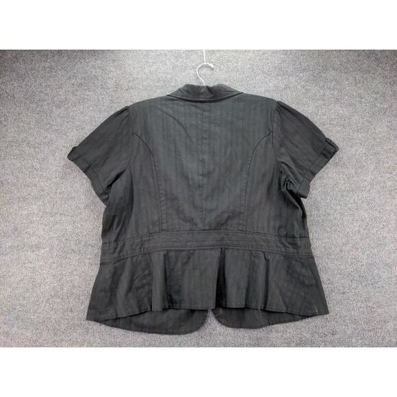 Torrid 1 Button Jacket Womens Size 4 Black Short Sleeve V Neck - Picture 3 of 9